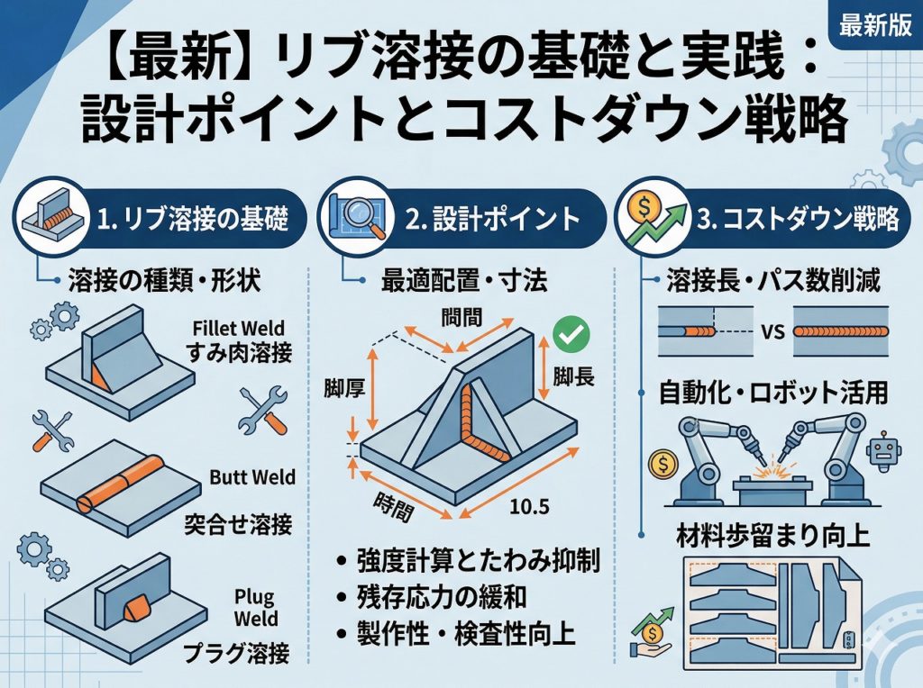 【最新】リブ溶接の基礎と実践：設計ポイントとコストダウン戦略