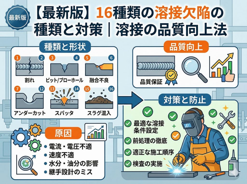 【最新版】16種類の溶接欠陥の種類と対策｜溶接の品質向上法