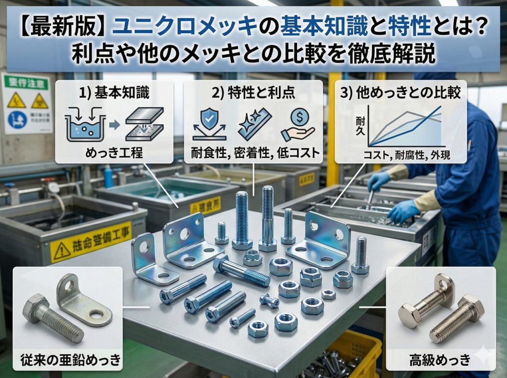 【最新版】ユニクロメッキの基本知識と特性とは？利点や他のメッキとの比較を徹底解説