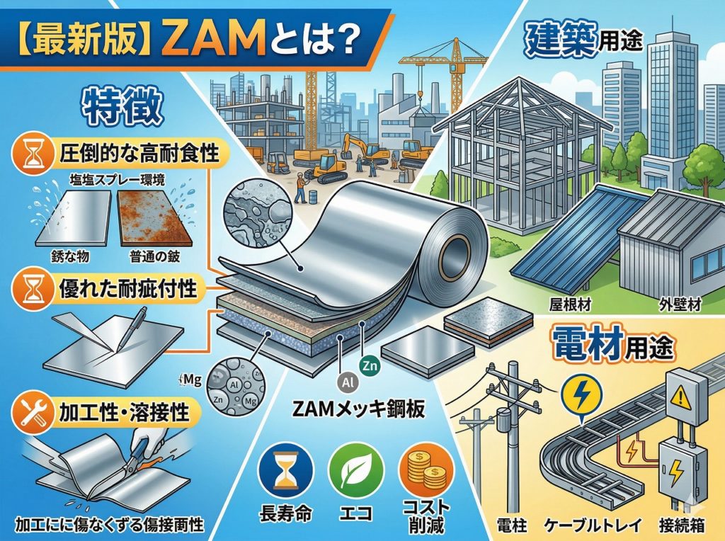 【最新版】ZAMとは？最新メッキ鋼板の特徴と建築・電材｜徹底解説
