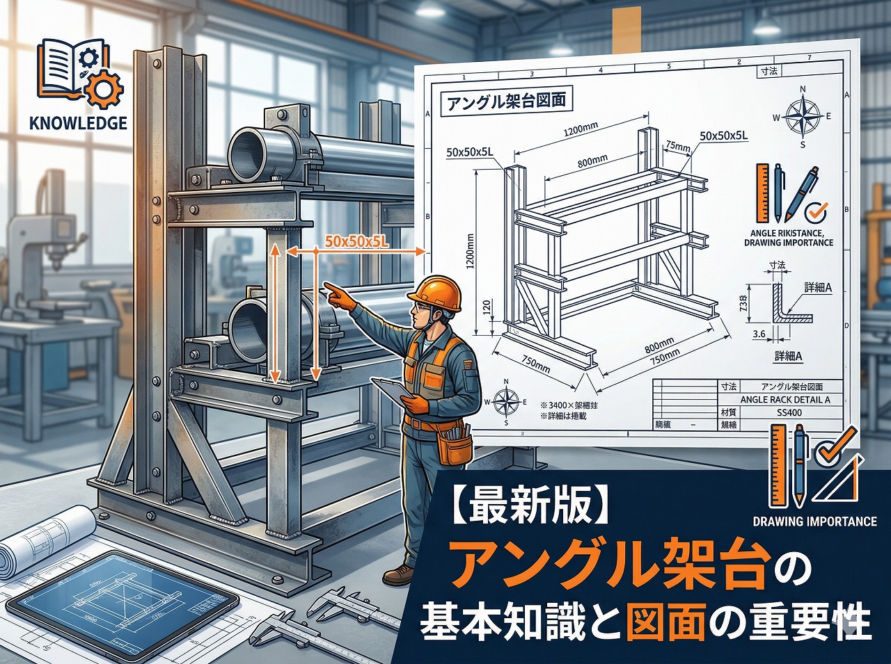 【最新版】アングル架台の基本知識と図面の重要性