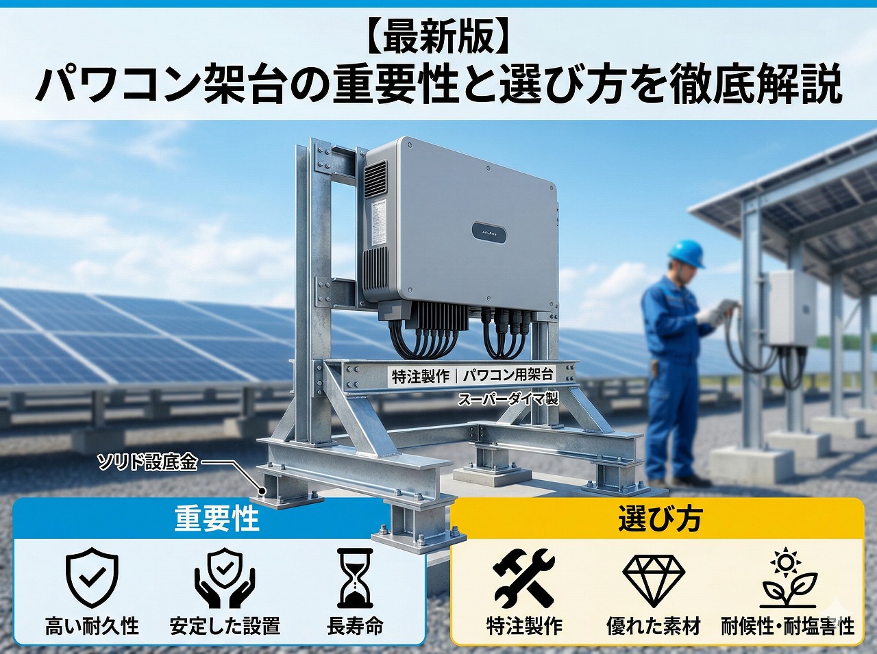 【最新版】パワコン架台の重要性と選び方を徹底解説