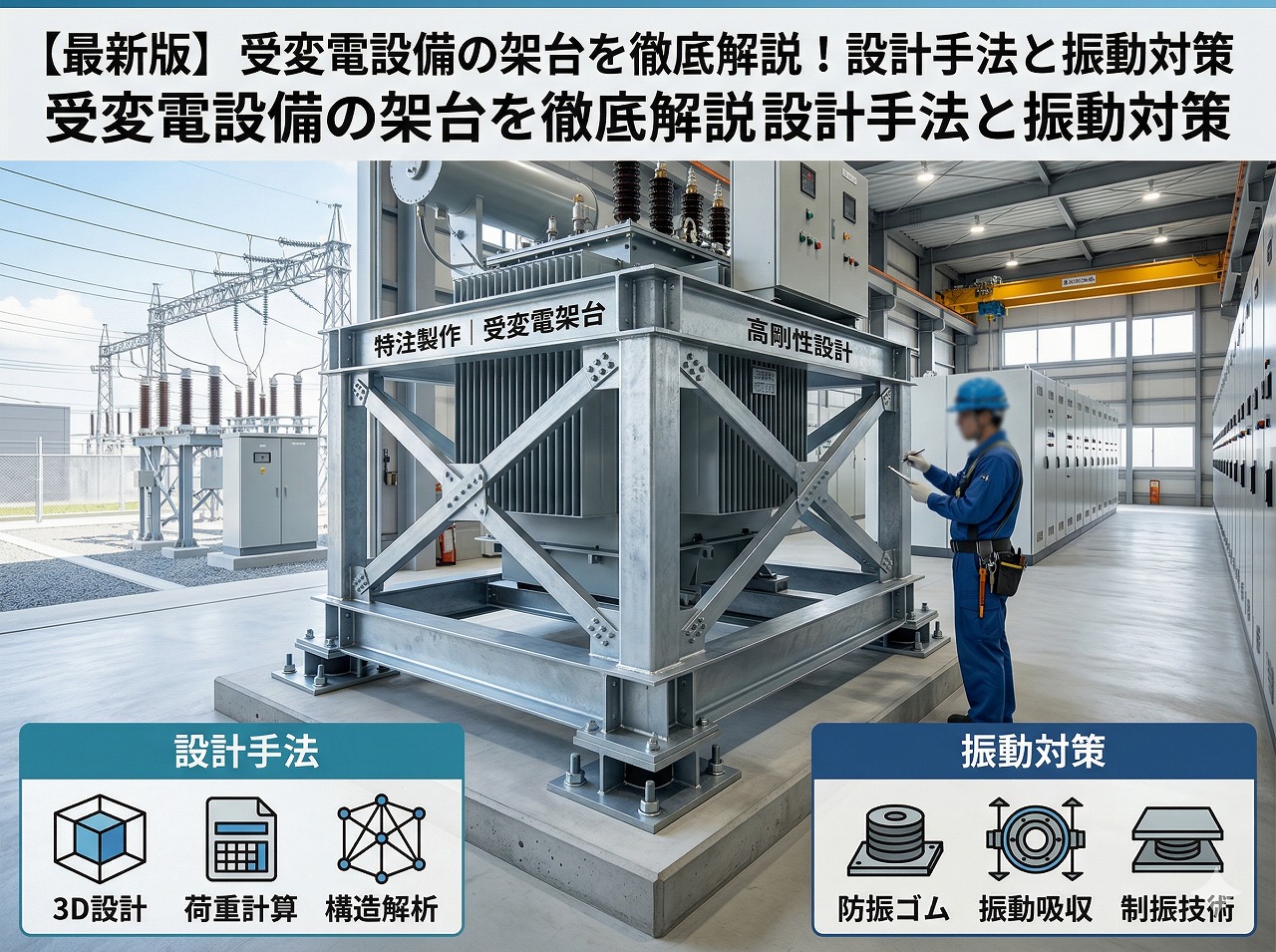 【最新版】受変電設備の架台を徹底解説！設計手法と振動対策