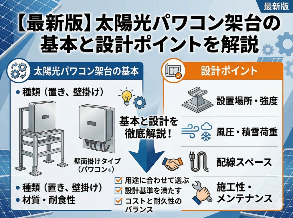【最新版】太陽光パワコン架台の基本と設計ポイントを解説