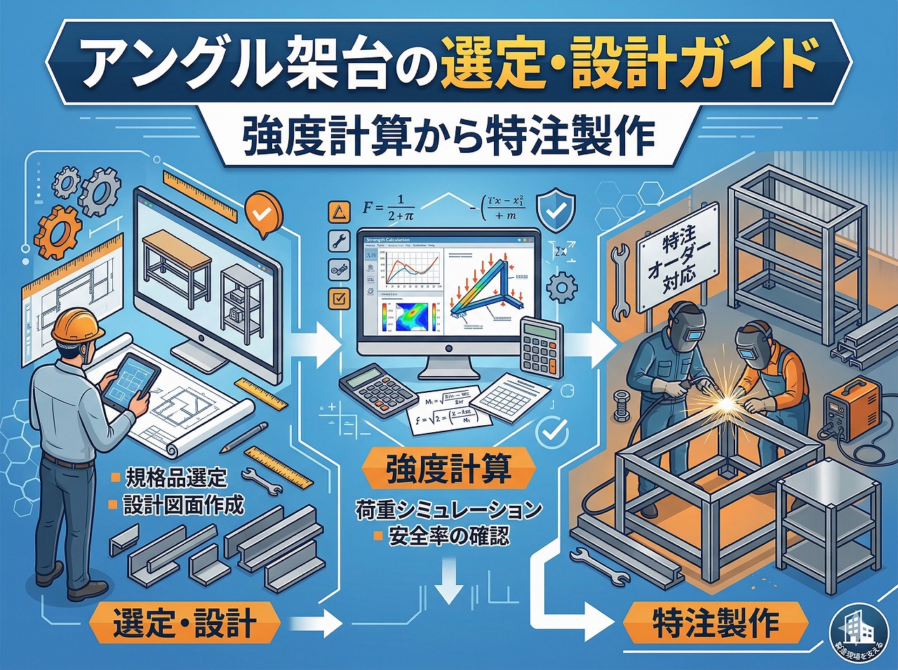 アングル架台の選定・設計ガイド｜強度計算から特注製作