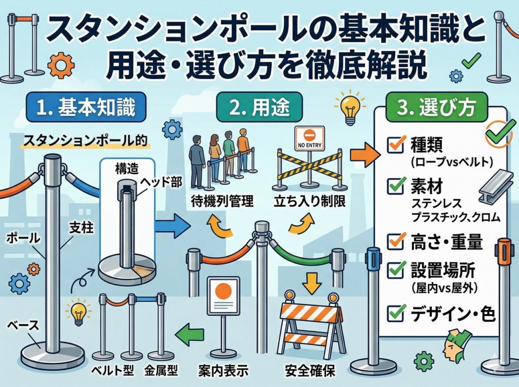 スタンションポールの基本知識と用途・選び方を徹底解説
