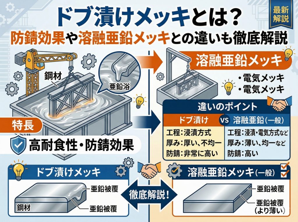 ドブ漬けメッキとは？防錆効果や溶融亜鉛メッキとの違いも徹底解説