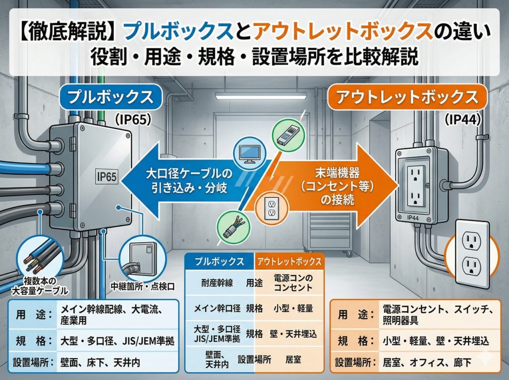 プルボックスとは？アウトレットボックスの違い｜用途・規格・設置場所を徹底解説